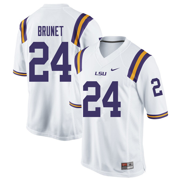 Men #24 Colby Brunet LSU Tigers College Football Jerseys Sale-White - Click Image to Close